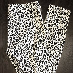 Black and white animal print pants